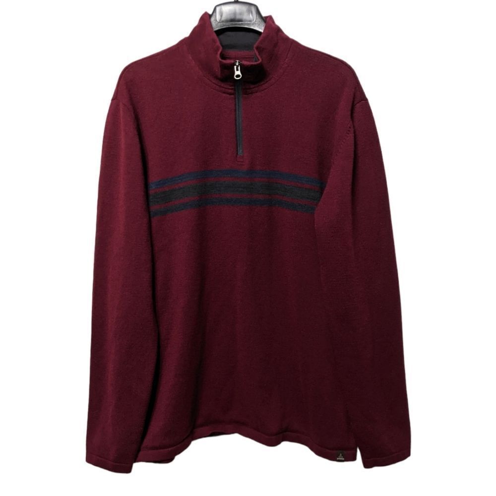 PRANA Men's Holberg Wool Blend 1/4 Zip Sweater XL